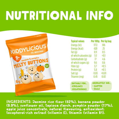 Buttons Banana & Pumpkin 30g by KIDDYLICIOUS