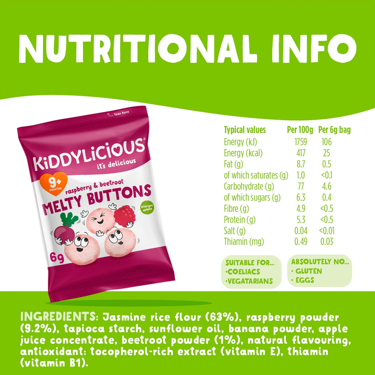 Buttons Raspberry & Beetroot 30g by KIDDYLICIOUS