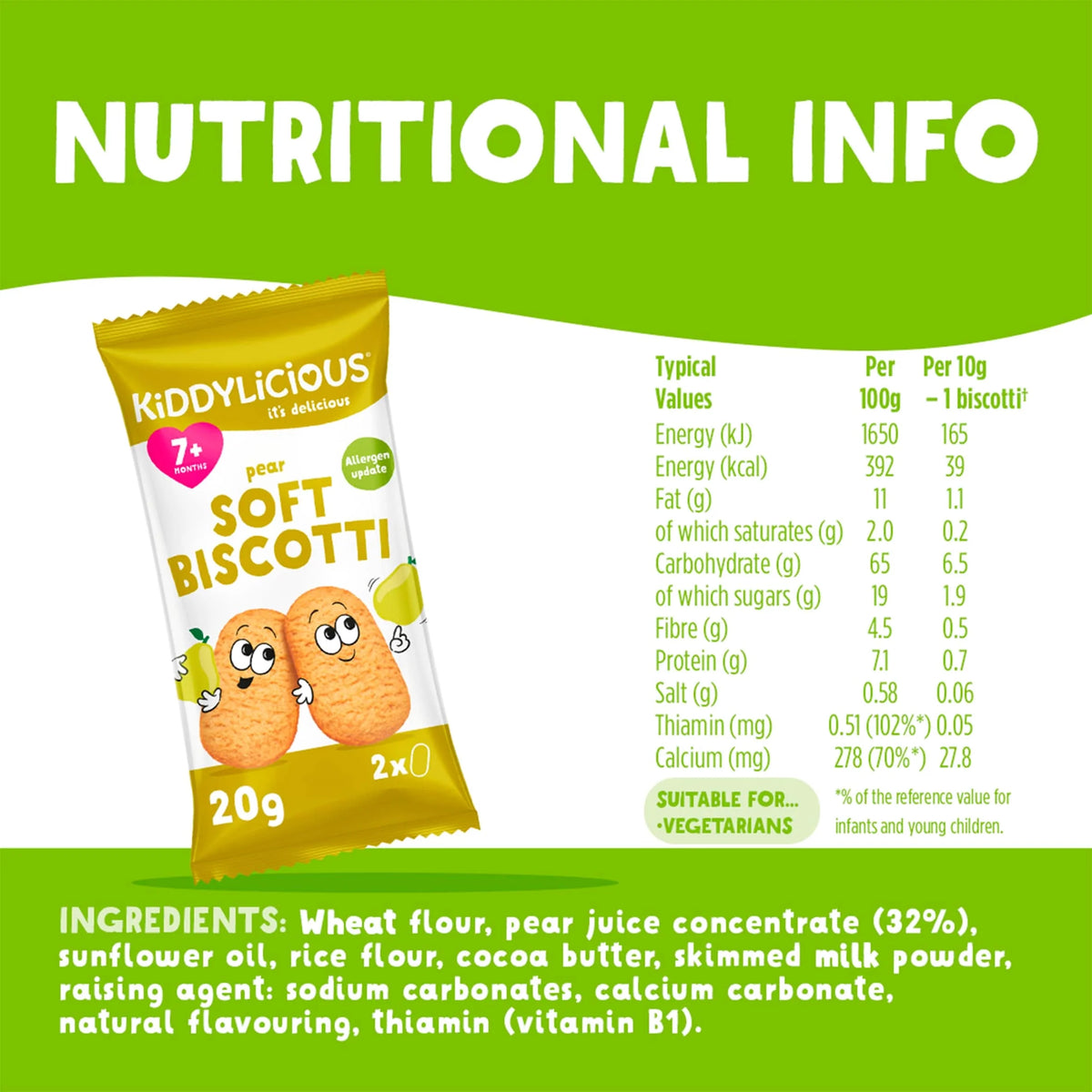 Pear Soft Biscotti 6x20g by KIDDYLICIOUS