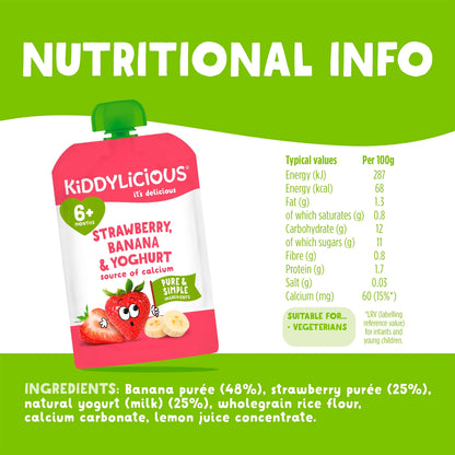 Pouches Strawberry, Banana & by KIDDYLICIOUS