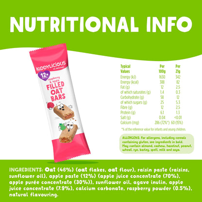 Raspberry & Apple Oat Bars 5x21g by KIDDYLICIOUS