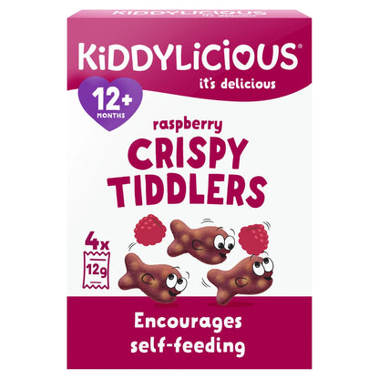 Raspberry Crispy Tiddlers 4x12g by KIDDYLICIOUS