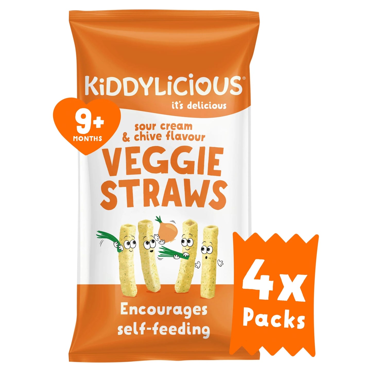 Sour Cream & Chive Straws 4 X 12g by KIDDYLICIOUS