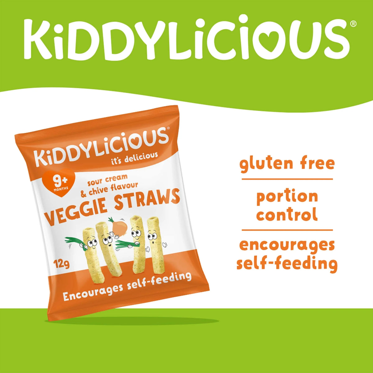 Sour Cream & Chive Straws 4 X 12g by KIDDYLICIOUS
