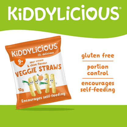Sour Cream & Chive Straws 4 X 12g by KIDDYLICIOUS
