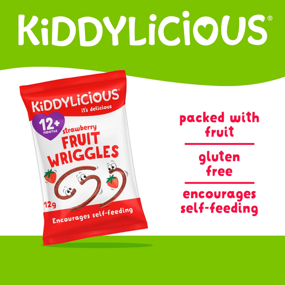 Strawberry Fruit Wriggles 12g by KIDDYLICIOUS