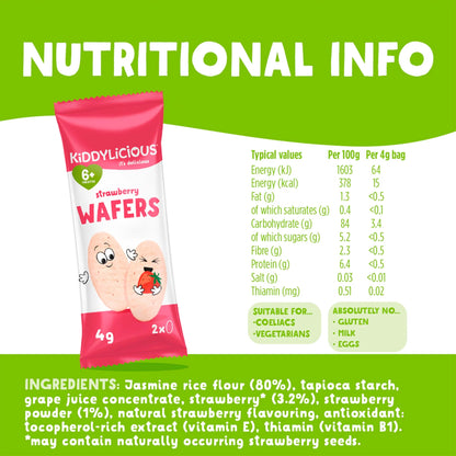Strawberry Wafers 4 X 4g by KIDDYLICIOUS