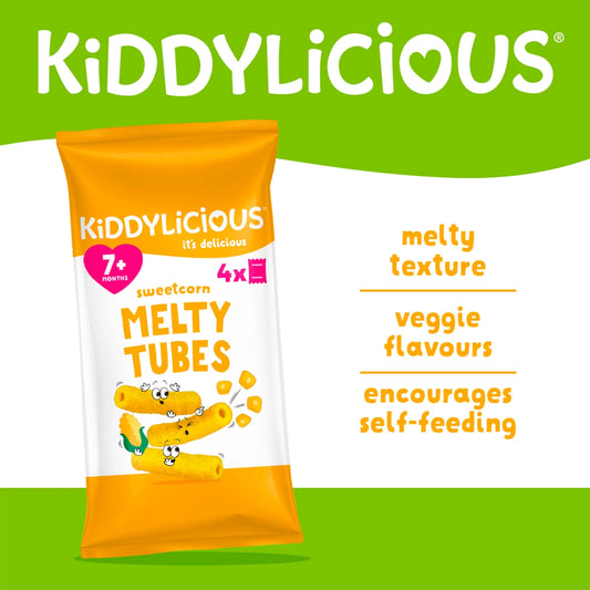 Sweetcorn Melty Tubes 4 X 10g by KIDDYLICIOUS