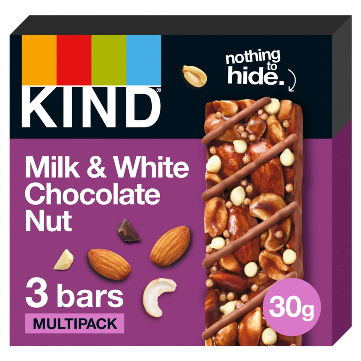 Milk & White Chocolate Nut Bars 3x30g by KIND
