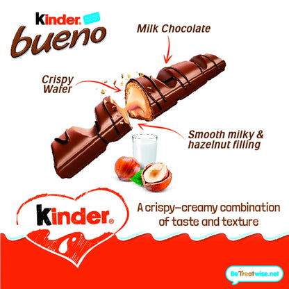 Bueno Milk & Hazelnut Chocolate Bars by KINDER
