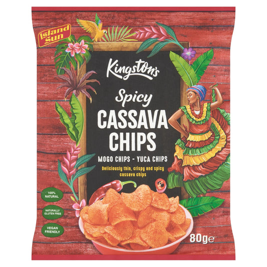 Spicy Cassava Chips 80g by kingston's