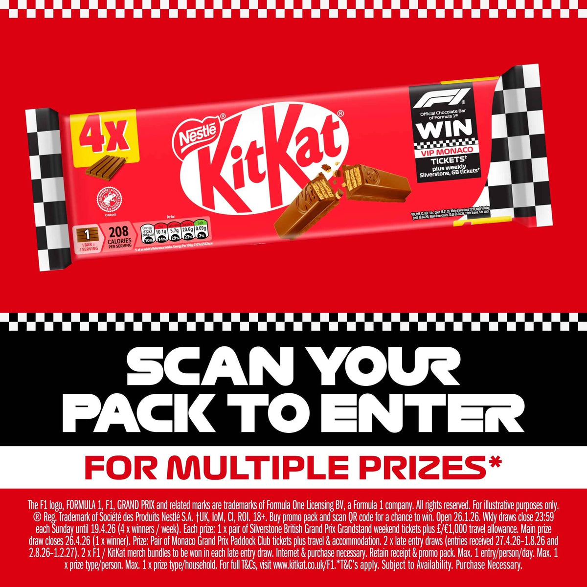 Kit Kat 4 Finger Milk Chocolate Bar Multipack by KITKAT