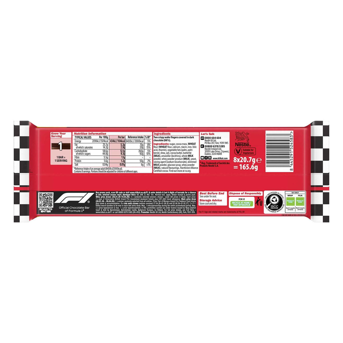 2 Finger Dark Chocolate Biscuit Bar 8 by KITKAT