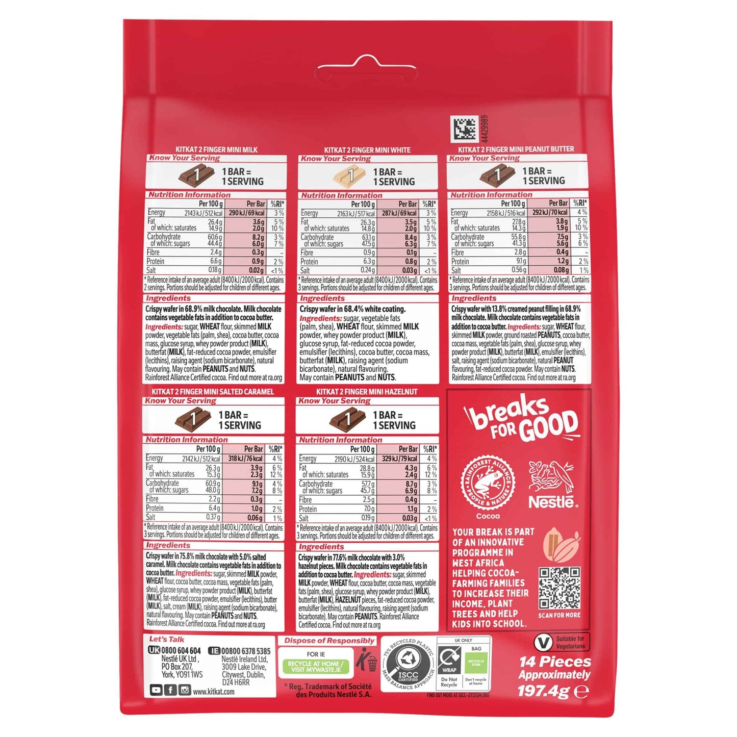 2 Finger Mini Mix Chocolate Biscuit by KITKAT