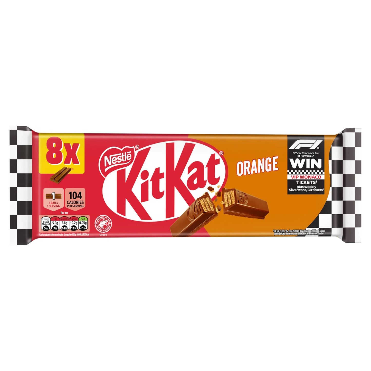 2 Finger Orange Chocolate Biscuit Bar 8 Pack Multipack by KITKAT