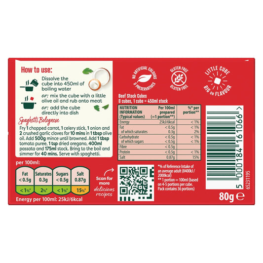 Beef Stock Cubes 8x10g by Knorr
