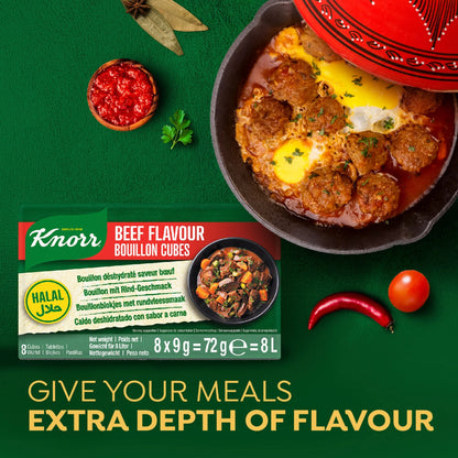 Bouillon Cubes Beef Flavour 8x9g by Knorr