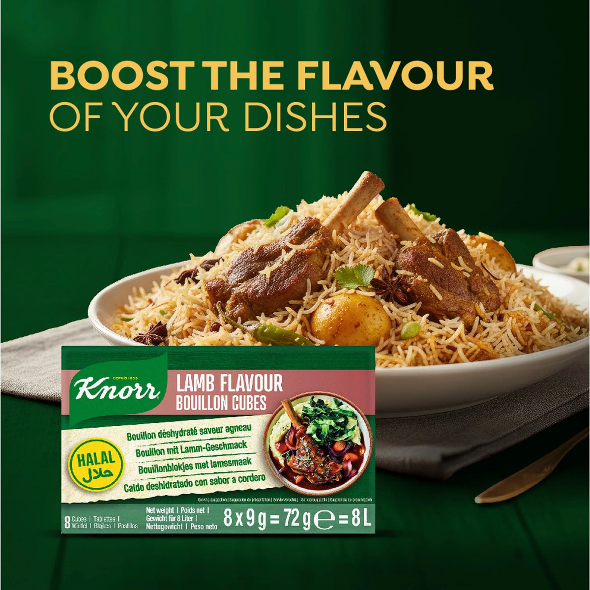 Lamb Bouillon Stock Cubes 8 Pk 72g by Knorr