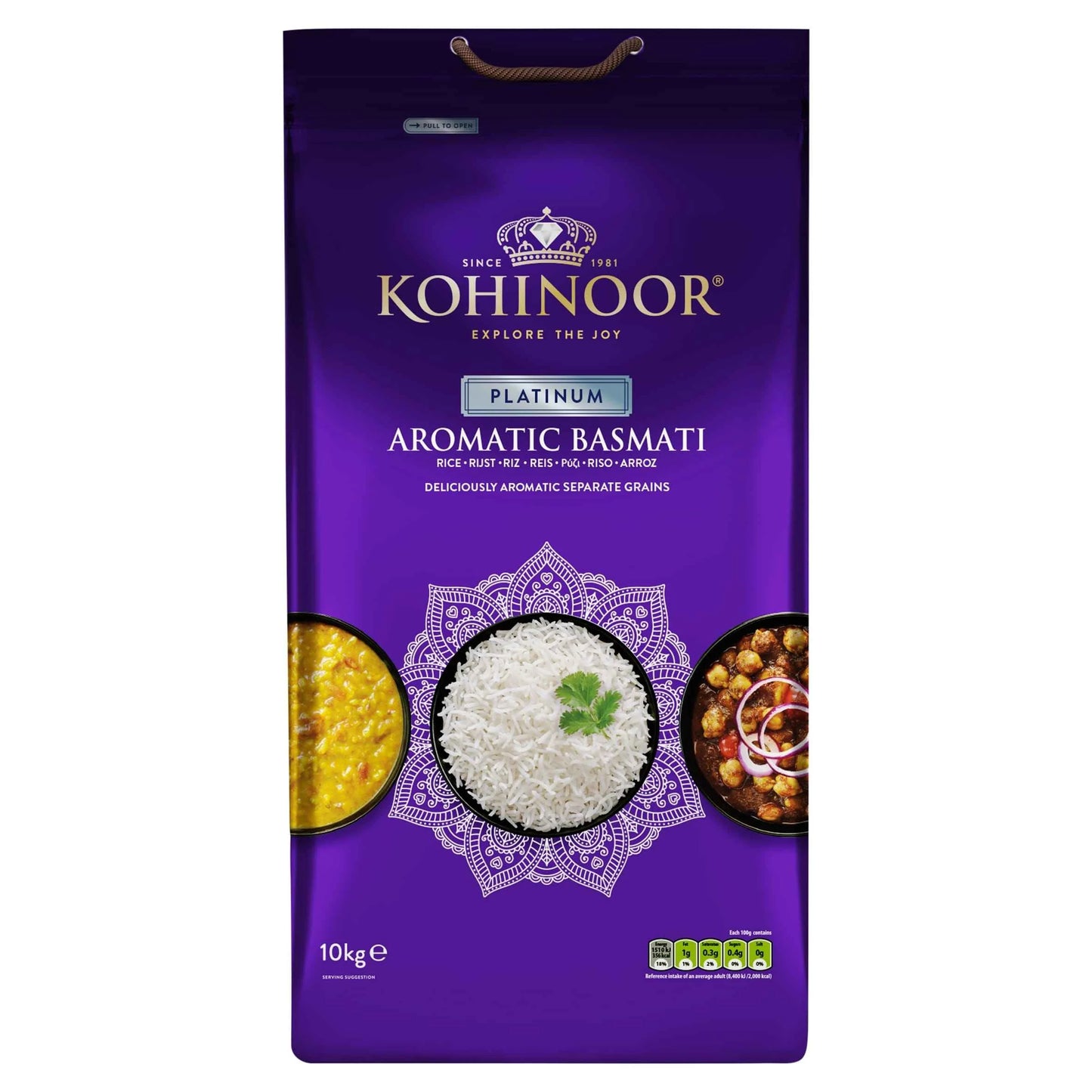 Platinum Basmati Rice 10kg by KOHINOOR