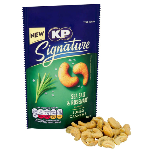 Signature Sea Salt And Rosemary Cashews 90g by KP