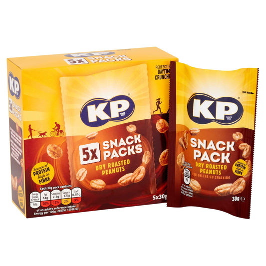 Kp Snack Packs Dry Roasted Peanuts 5 X 30g by KP PEANUTS