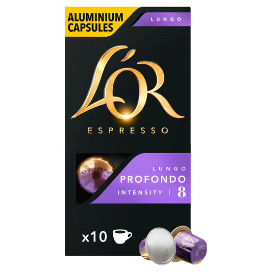 L’or. Espresso Lungo Profondo Coffee Capsules X10 Intensity 8 52g by