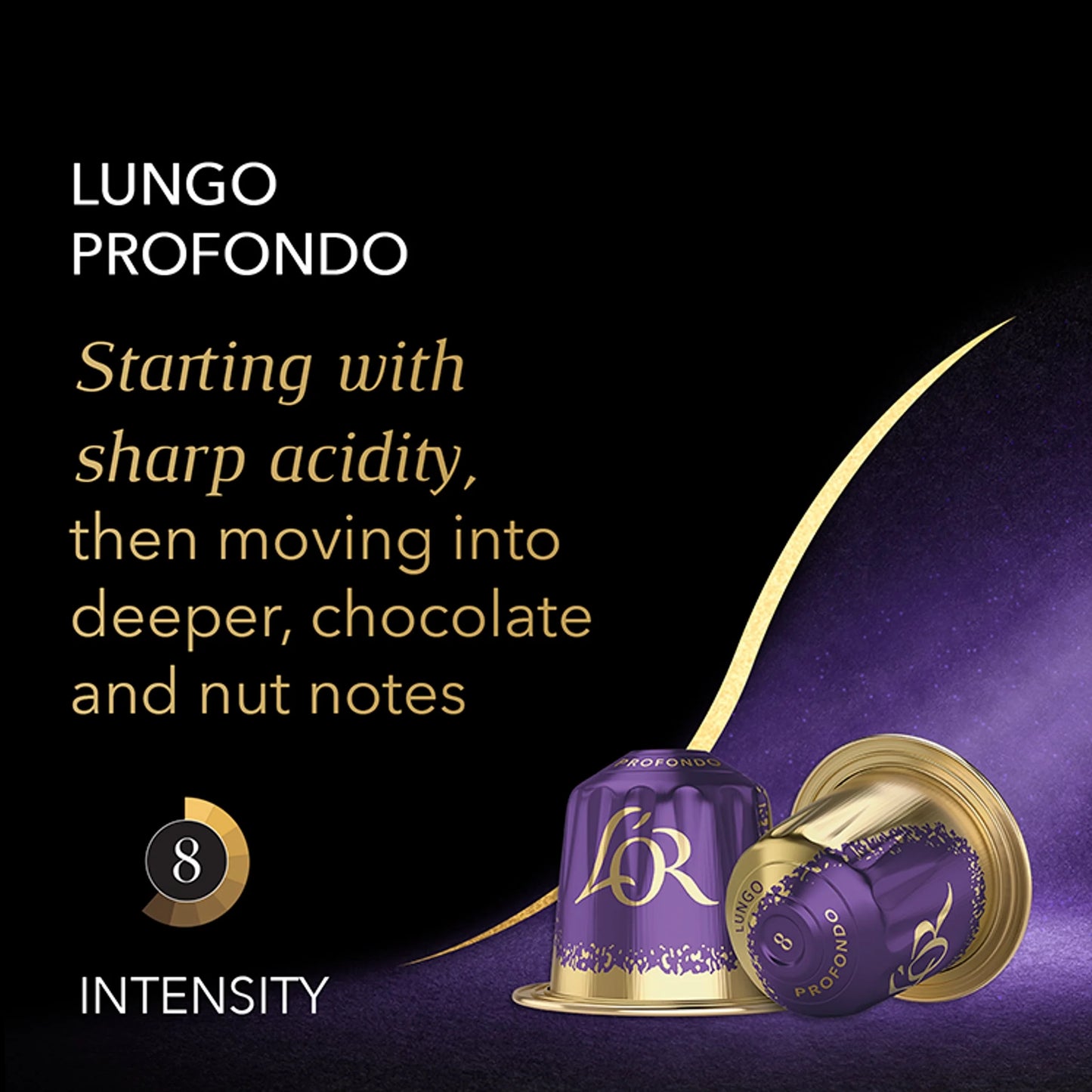 L’or. Espresso Lungo Profondo Coffee Capsules X10 Intensity 8 52g by