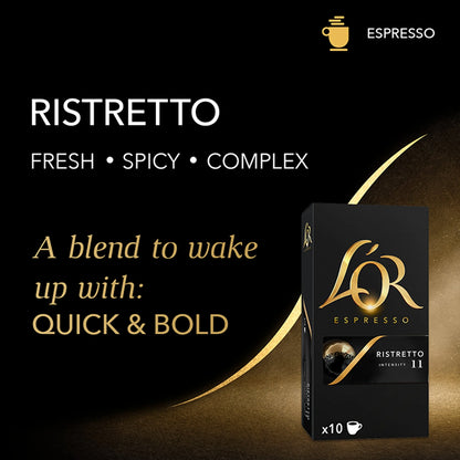 . Espresso Ristretto Coffee Pods X10 52g by L'OR