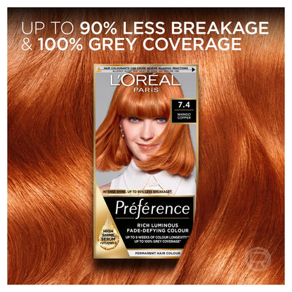 L'oreal Paris Preference 74 Dublin Mango Copper Permanent Hair Dye by