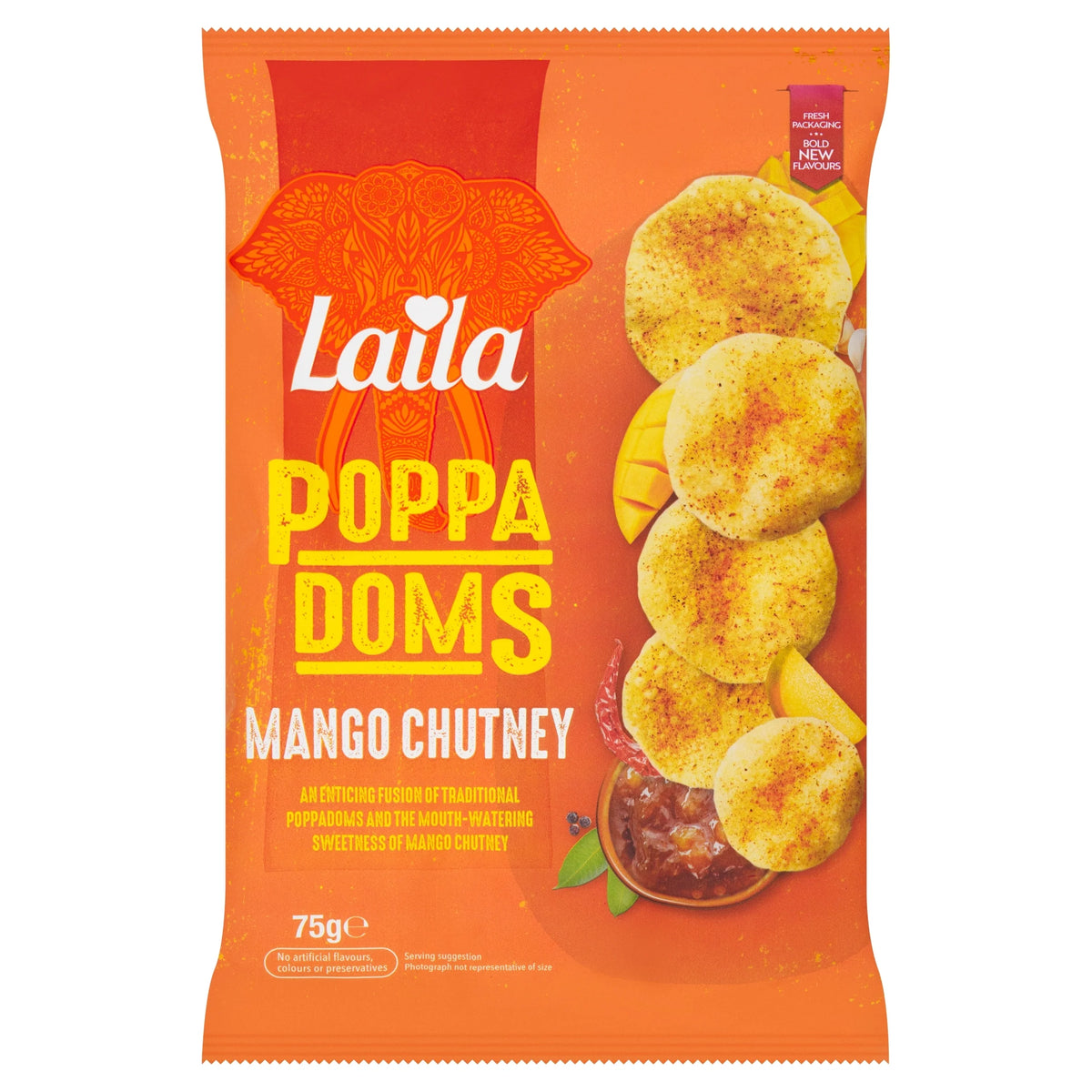 Mini Poppadoms Mango Chutney 75g by LAILA