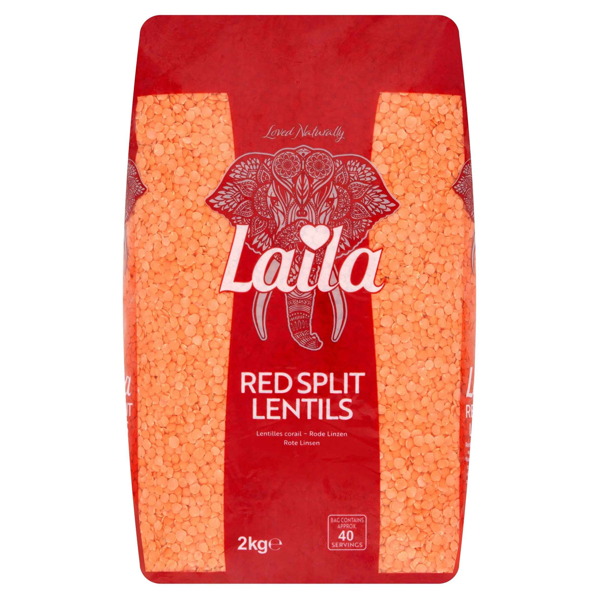 Red Split Lentils 2kg by LAILA