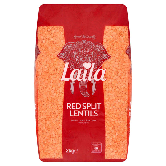Red Split Lentils 2kg by LAILA