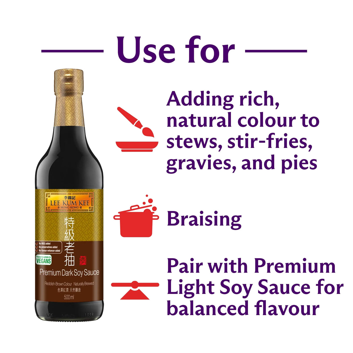 Premium Dark Soy Sauce 500ml by LEE KUM KEE