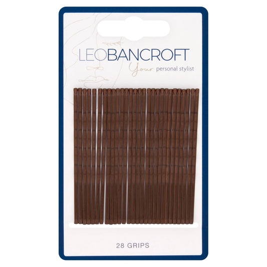 Large Hair Grips Brown 28pk by LEO BANCROFT