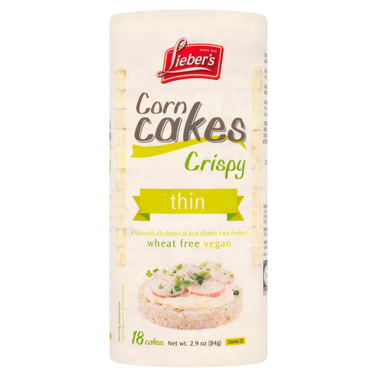Corn Cakes Crispy Thin 18s 84g by LIEBERS