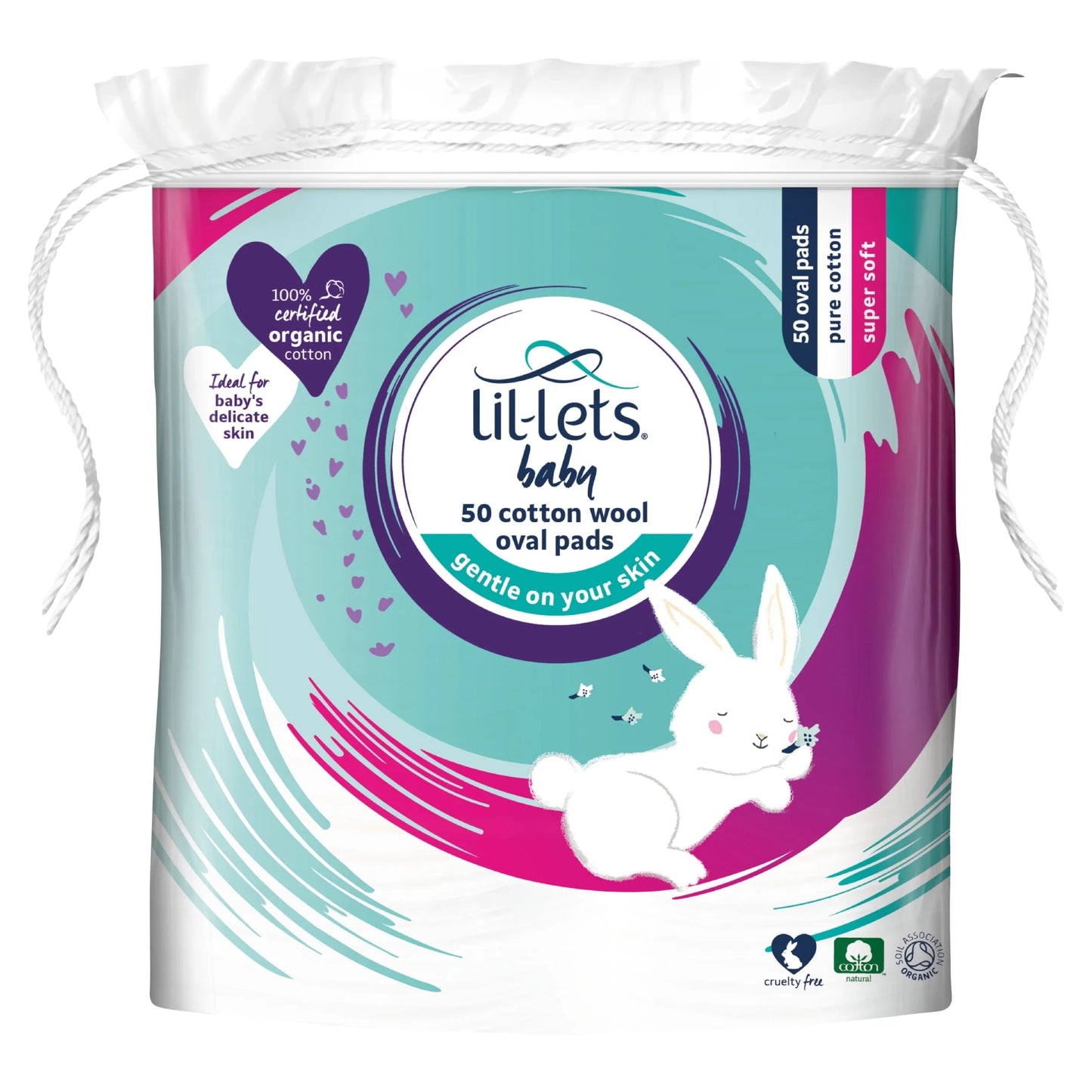 Baby Cotton Wool Oval Pads 50 Pack by LIL-LETS