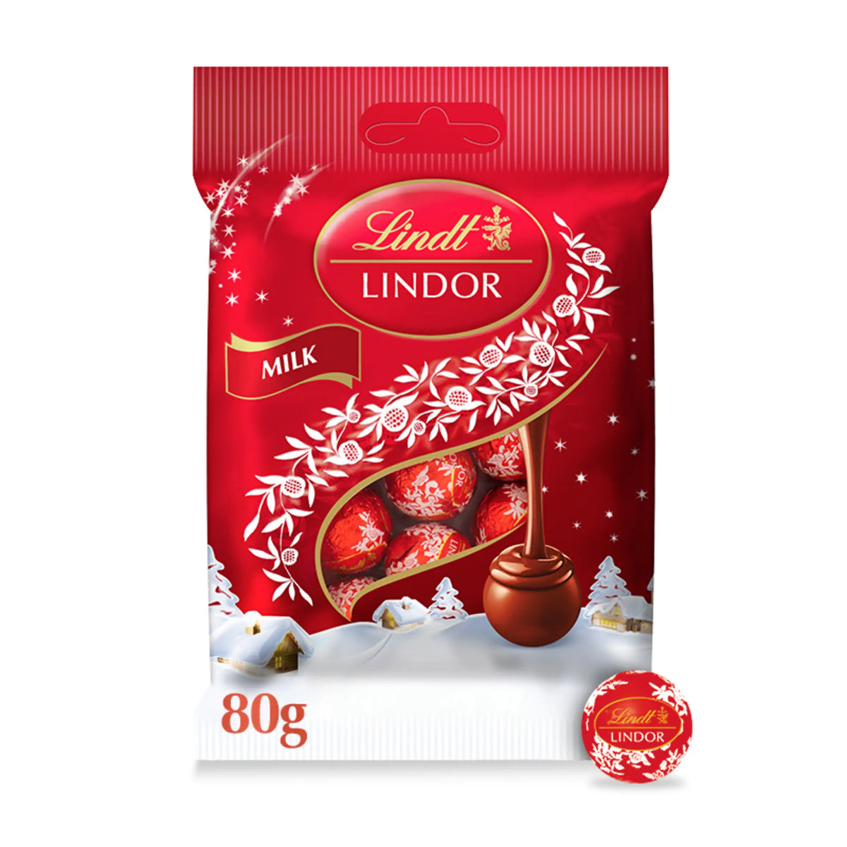 Lindor Mini Milk Chocolate Truffles 80g by Lindt at The British Vault