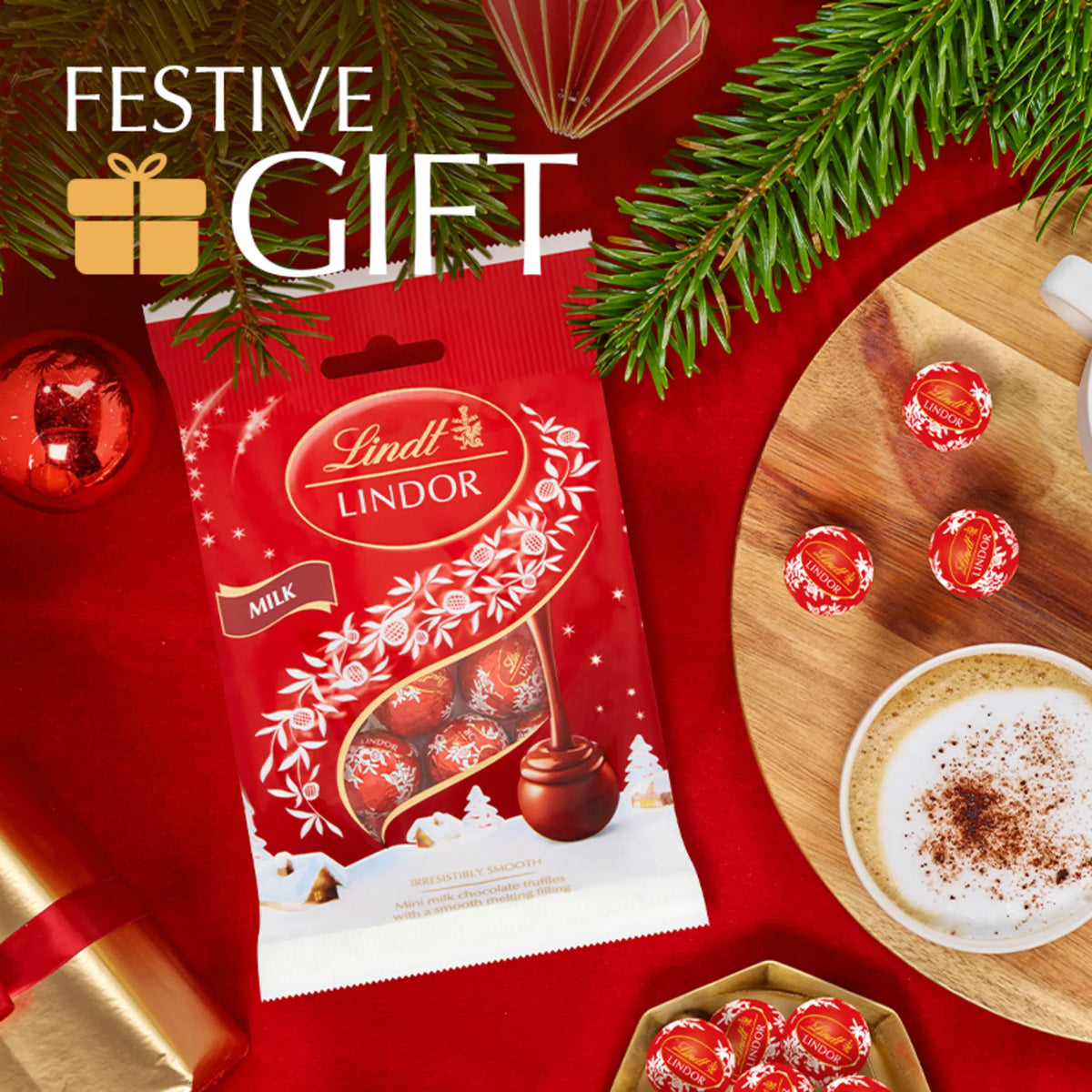 Lindor Mini Milk Chocolate Truffles 80g by Lindt at The British Vault
