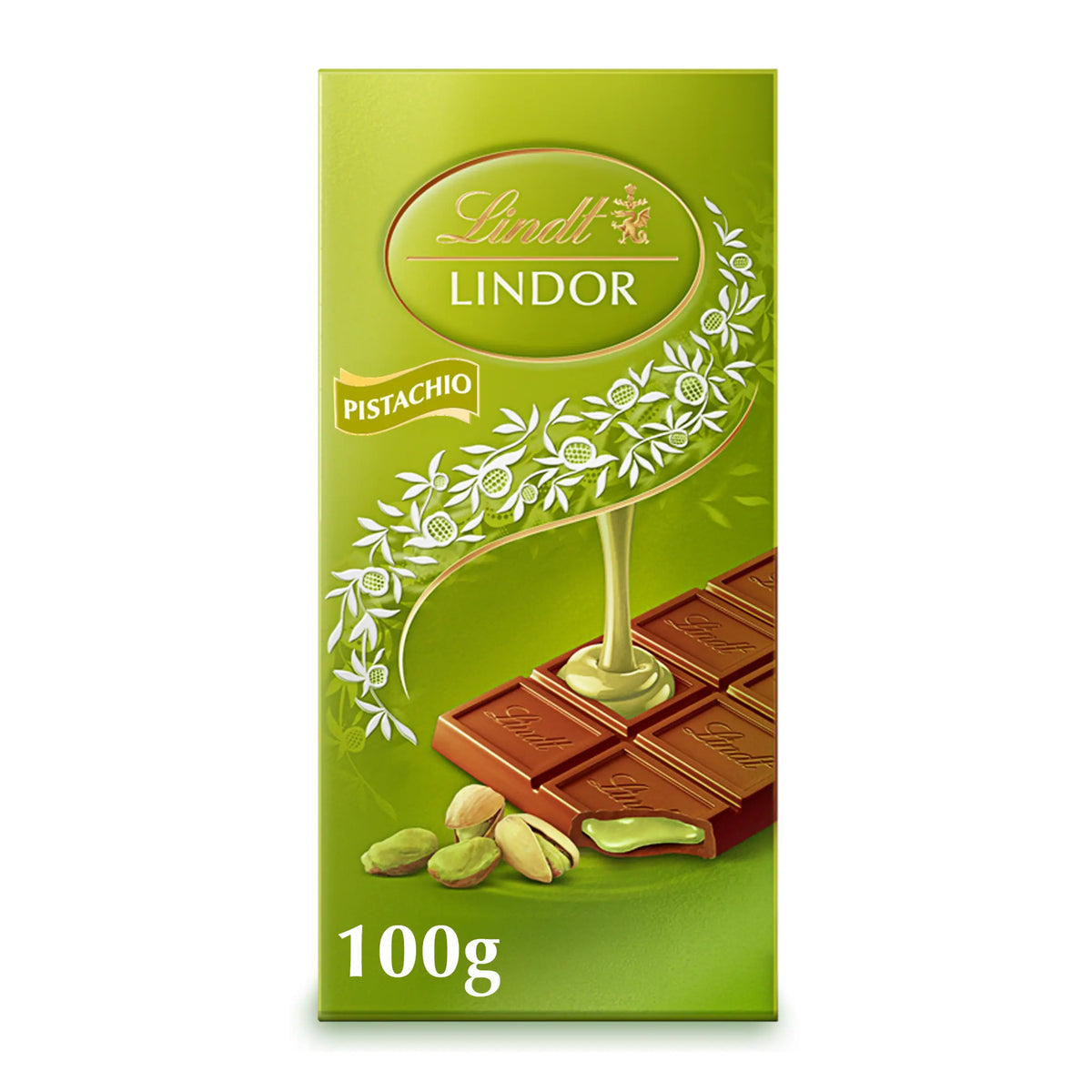 Lindor Pistachio Chocolate Bar 100g by Lindt at The British Vault