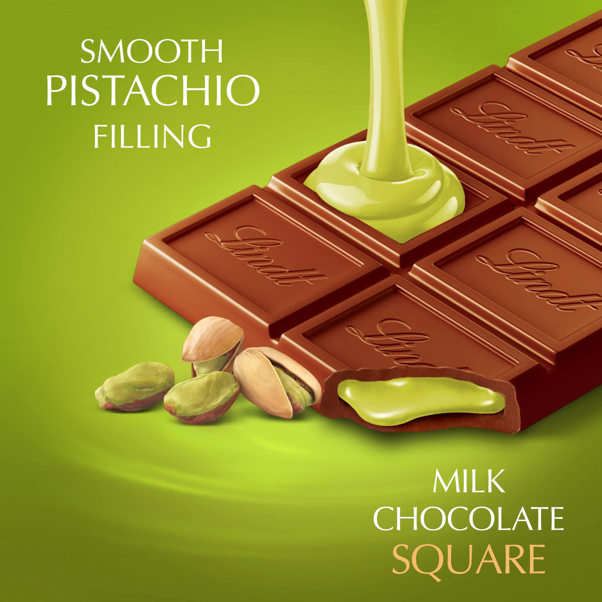Lindor Pistachio Chocolate Bar 100g by Lindt at The British Vault