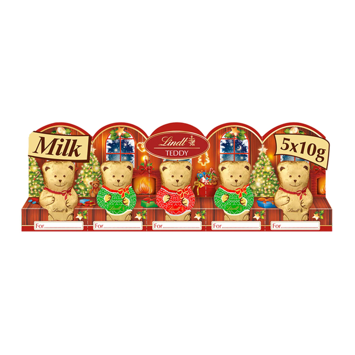 Teddy Perforated 5 Pack 50g by Lindt at The British Vault