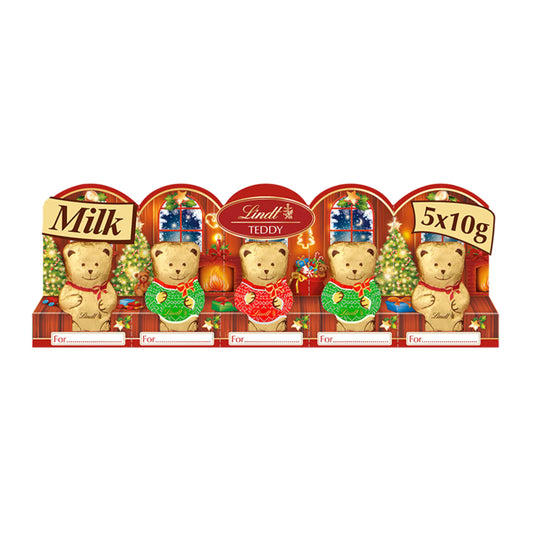 Teddy Perforated 5 Pack 50g by Lindt at The British Vault