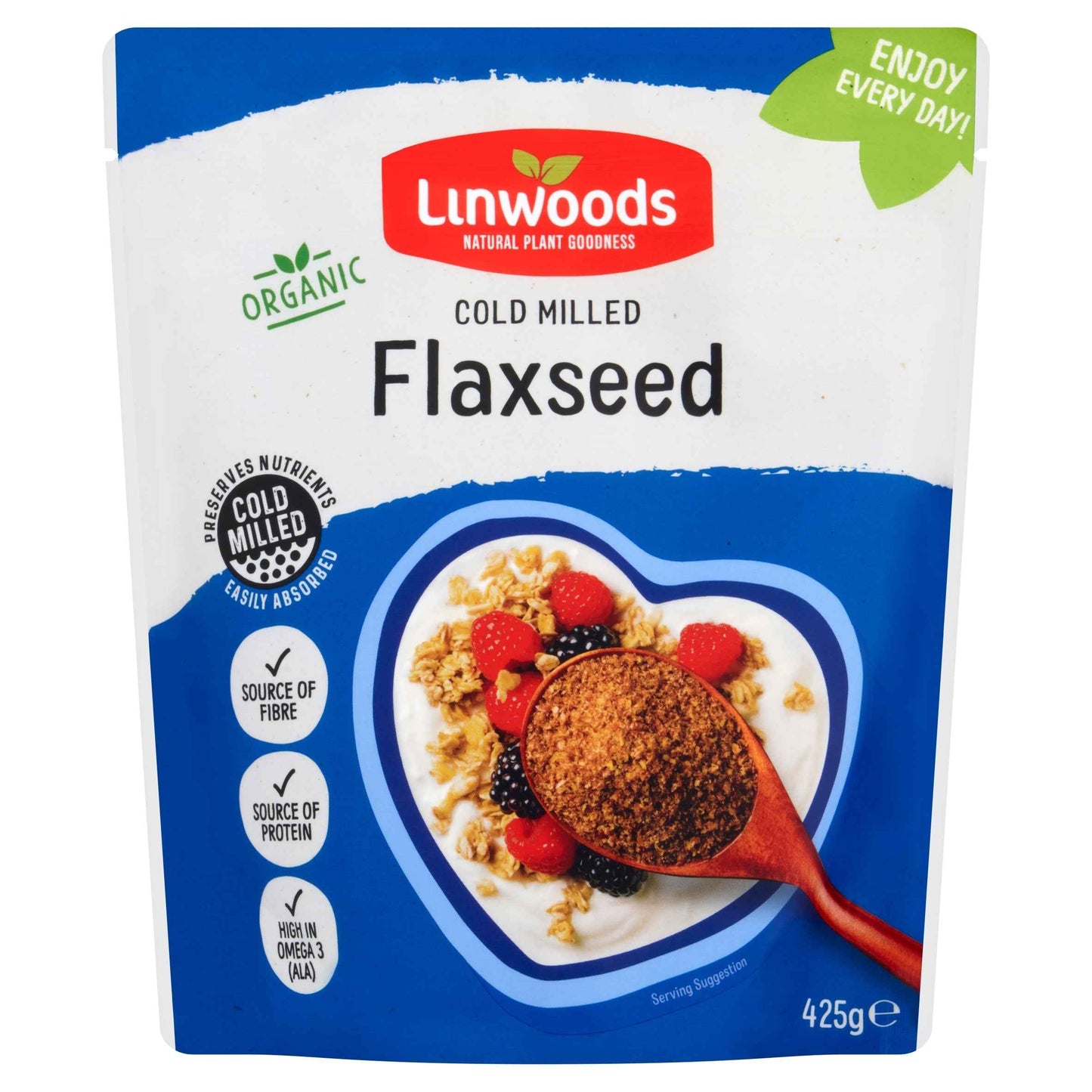 Milled Organic Flaxseed 425g by LINWOODS