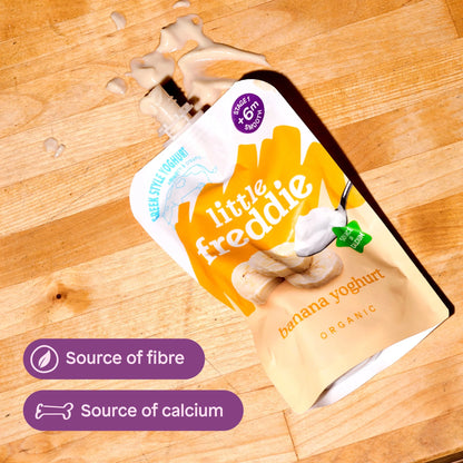 Organic Banana Greek Style Yoghurt Baby Food Pouch by little freddie