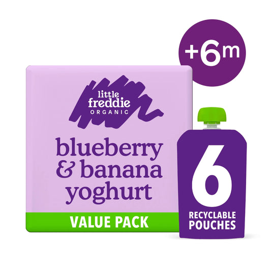 Organic Blueberry & Banana Yoghurt Baby Food Pouch by little freddie