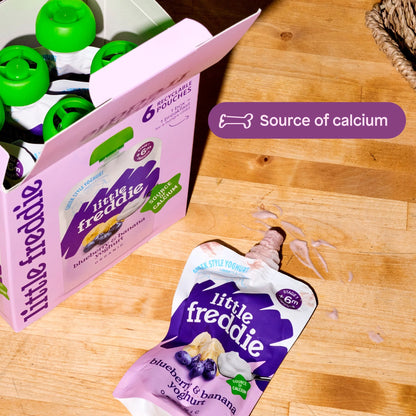 Organic Blueberry & Banana Yoghurt Baby Food Pouch by little freddie