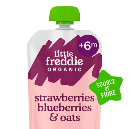 Organic Strawberries, Blueberries & Oats Baby Food by little freddie