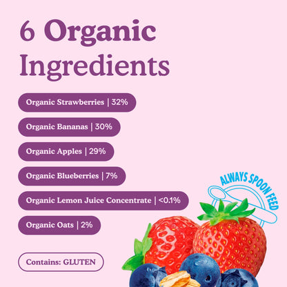 Organic Strawberries, Blueberries & Oats Baby Food by little freddie