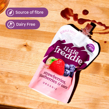 Organic Strawberries, Blueberries & Oats Baby Food by little freddie