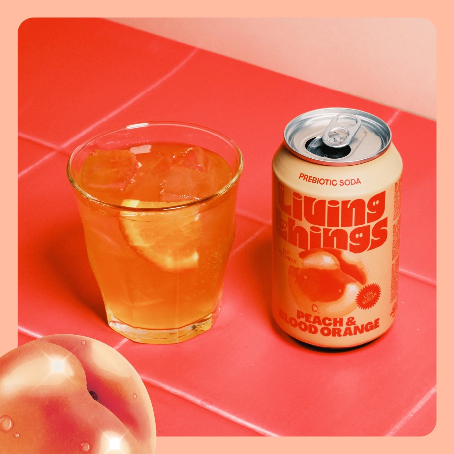 Peach & Blood Orange Soda 4x by Living things